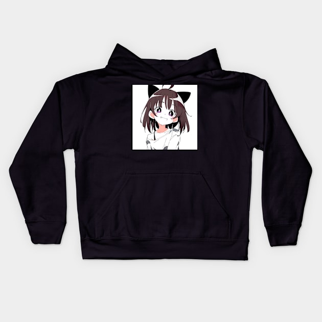 Cat Girl Retro 1990s Style Kids Hoodie by Tazlo